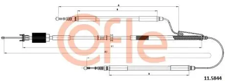115844 Трос ручного гальма Opel Insignia A 1.4-2.0D 07.08-03.17 COFLE підбір по vin на Brocar