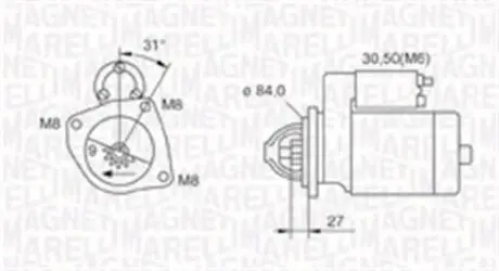 063721203010 Стартер (12V, 2,3kW) IVECO DAILY III, DAILY IV, DAILY V, DAILY VI, MASSIF, UAZ PATRIOT 2.3D-3.0D 05.99- MAGNETI MARELLI підбір по vin на Brocar