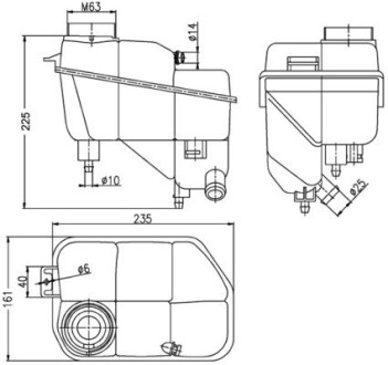 CRT202000S Бачок розширювальний MB E-class (S211/W211)/CLS (C219) 02-10 (з датчиком) MAHLE / KNECHT підбір по vin на Brocar