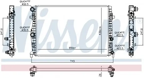 606723 Chłodnica AUDI AUDI A 1 GB 18- 25 TFSI NISSENS подбор по vin на Brocar