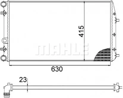 CR505000S Радіатор охолодження Skoda Fabia 99-14/Roomster 06-15 MAHLE / KNECHT підбір по vin на Brocar