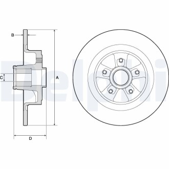 BG9136RSC TARCZA HAM./TYŁ/ RENAULT MEGANE 06- DELPHI подбор по vin на Brocar