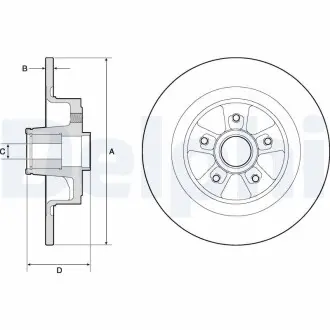 BG9136RSC TARCZA HAM./TYŁ/ RENAULT MEGANE 06- DELPHI підбір по vin на Brocar