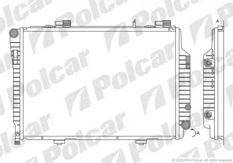 50020801 Радиатор двигателя C-KLASA (202) 93- POLCAR подбор по vin на Brocar