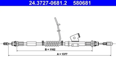 24372706812 Трос, стояночная тормозная система ATE підбір по vin на Brocar