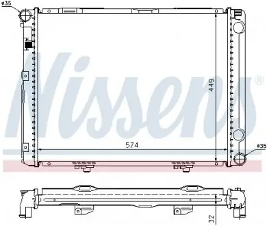 62732A Радиатор, охлаждение двигателя NISSENS подбор по vin на Brocar