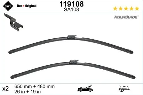 119108 Щітка склоочисника SWF підбір по vin на Brocar