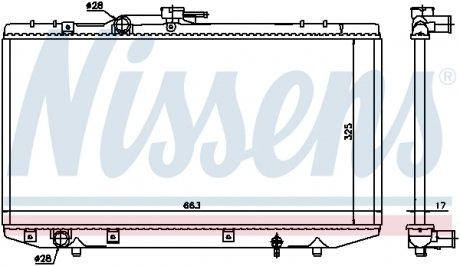 64843 Радіатор, охолодження двигуна NISSENS підбір по vin на Brocar