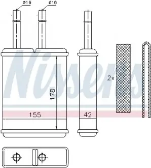 71957 Радіатор пічки NISSENS підбір по vin на Brocar