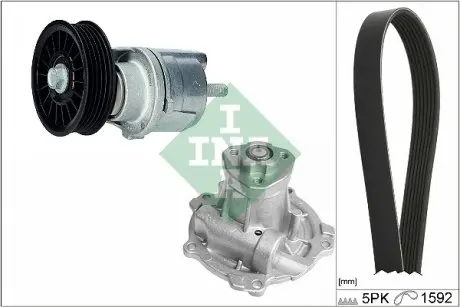 529016131 Водяной насос + комплект ручьевых ремней AUDI A6 (4b2, C5) 1.9 TDI 01/97-08/05 (Вир-во INA) INA подбор по vin на Brocar