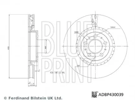 ADBP430039 Гальмівний диск BLUE PRINT підбір по vin на Brocar