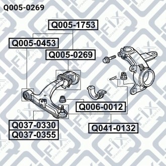 Q0050269 САЙЛЕНТБЛОК ЗАДНИЙ ПЕРЕДНЕГО РЫЧАГА Q-FIX підбір по vin на Brocar