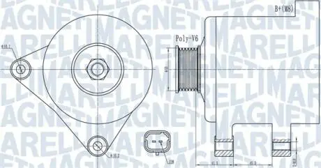 063732015010 ALTERNATOR CITROËN C4 2.0 VTR 06-07 MAGNETI MARELLI підбір по vin на Brocar