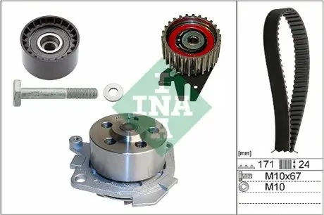 530060630 Набір ГРМ, пас+ролик+помпа INA підбір по vin на Brocar
