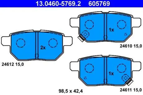 13046057692 KLOCKI HAM./TYŁ/ TOYOTA YARIS 1,0-1,8VVT I 07- ATE підбір по vin на Brocar