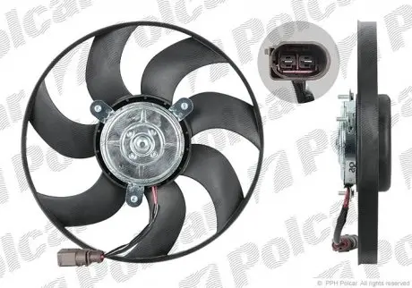 133123U51 Вентилятор радіатора Audi A1/A3 1.4 Tfsi/1.6 Fsi/2.0 Tfsi/2.0Tdi/1.8 Tfsi/1.9 Tdi 06-15 POLCAR підбір по vin на Brocar