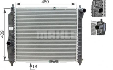 CR1309000S Радиатор охлаждения Chevrolet Aveo 1.2-1.5 04- MAHLE / KNECHT підбір по vin на Brocar