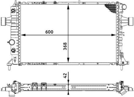 CR320000S Радиатор охлаждения Opel Astra G/ Zafira A 2.0-2.2DTI 98-05 MAHLE / KNECHT підбір по vin на Brocar