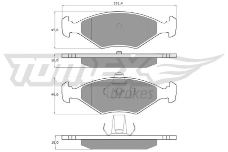 10793 KLOCKI HAMULC. FIAT PALIO,SIENA 98- TOMEX підбір по vin на Brocar