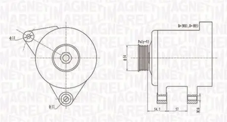 063731747010 ALTERNATOR OPEL AGILA 1.0 03-07 MAGNETI MARELLI підбір по vin на Brocar
