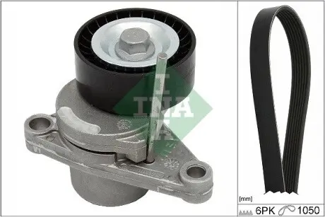 529023410 Комплект ремня генератора Citroen C2/C3/C4/Peugeot 207/307 1.2/1.6 03-, (6PK 1050) INA підбір по vin на Brocar