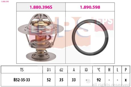 1880396 Термостат (Made in Italy!) 92 C Escort 1.6, 44409 -95 Focus EPS підбір по vin на Brocar