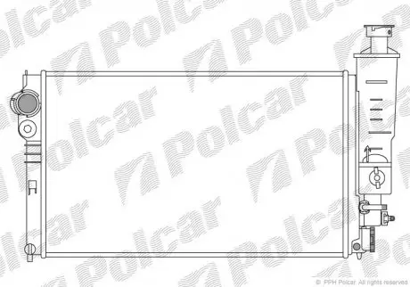 574508A4 Радіатор двигуна 405 87-92 POLCAR підбір по vin на Brocar