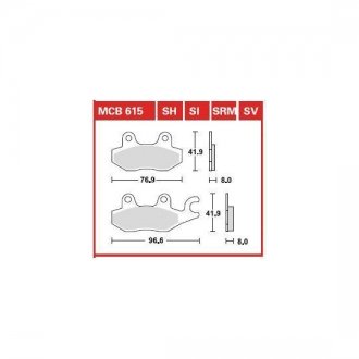 MCB615SV Тормозные колодки TRW подбор по vin на Brocar