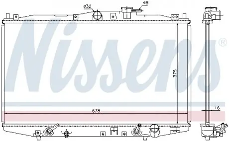 63345 Радіатор, охолодження двигуна NISSENS підбір по vin на Brocar