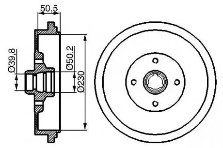 0986477042 Барабан гальмівний (задній) VW Passat 1.6-1.9 TDI 88-97 BOSCH підбір по vin на Brocar
