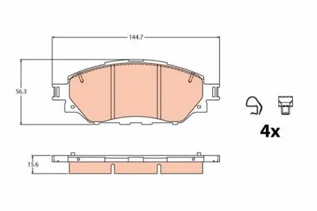 GDB2196 Гальмівні колодки, дискові TRW підбір по vin на Brocar