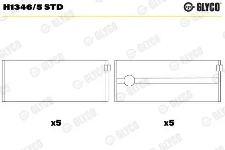 H13465STD Вкладиші GLYCO підбір по vin на Brocar