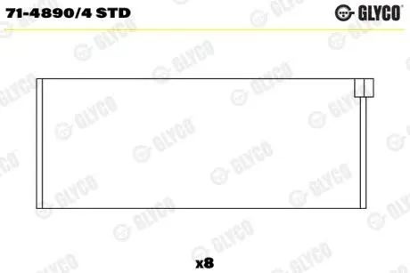 7148904STD Шатунный подшипник GLYCO подбор по vin на Brocar