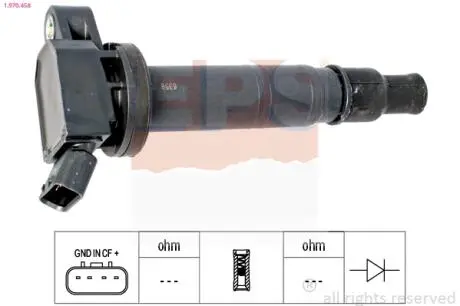 1970458 Катушка зажигания Avensis, Camry, RAV 4, 2,0-2,4 00-, Land Cruiser 4 EPS подбор по vin на Brocar