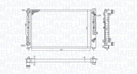 350213193700 Chłodnica AUDI A4 1.6/1.8 1.8T/1.9TDI, PASSAT 1.6/1.8/1.8T/1.9TDI MAGNETI MARELLI підбір по vin на Brocar