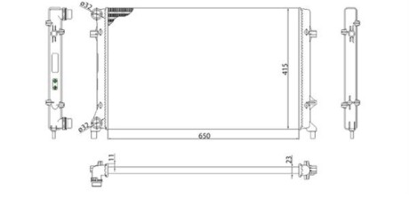 350213853003 Chłodnica AUDI A3, VW GOLF V ALTEA/OCTAVIA II/TOURAN 1.4/1.6/2.0 MAGNETI MARELLI підбір по vin на Brocar