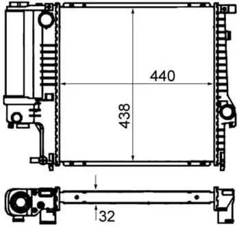 CR330000S Радіатор охолодження двигуна E30/E36 1.6-2.8 88-00 MAHLE / KNECHT підбір по vin на Brocar