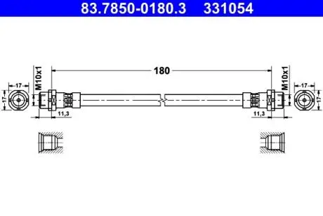 83785001803 Шланг гальмівний ATE підбір по vin на Brocar