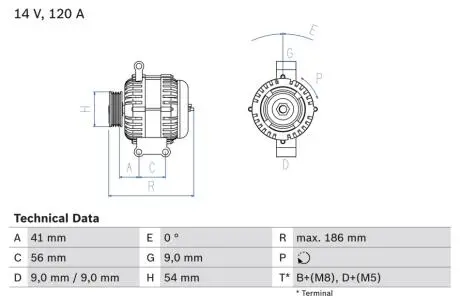 0986083250 Генератор BOSCH підбір по vin на Brocar