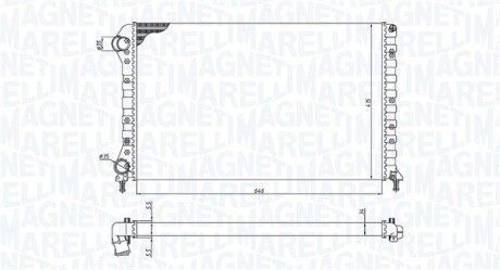 350213194400 Chłodnica FIAT DOBLO 1.4 1.6 16V, 1.9D 01- MAGNETI MARELLI підбір по vin на Brocar