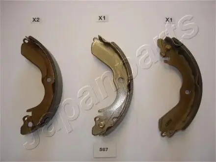 GF587AF Комплект гальмівних колодок GF-587AF JAPANPARTS JAPANPARTS підбір по vin на Brocar