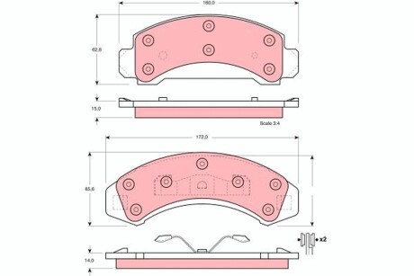 GDB4013 Комплект тормозных колодок, дисковый тормоз TRW підбір по vin на Brocar