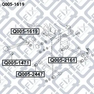 Q0051619 САЙЛЕНТБЛОК ЗАДНЬОЇ ПОЗДОВЖНЬОЇ ТЯГИ Q-FIX підбір по vin на Brocar