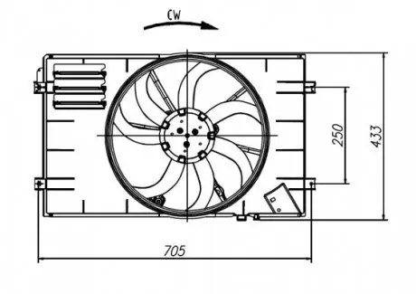 47927 Вентилятор охлаждения двигателя VW Caddy III/IV/T5 1.2/1.6/2.0 TDI 10-20 (с диффузором) NRF подбор по vin на Brocar