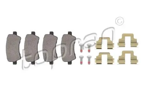 304763 Комплект гальмівних накладок, дискове гальмо TOPRAN підбір по vin на Brocar