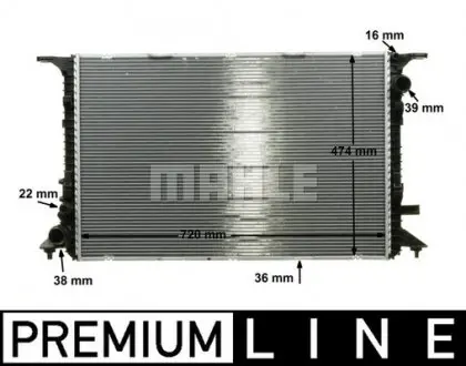 CR1201000P Радіатор охолоджуючої рідини cr1201000p MAHLE / KNECHT підбір по vin на Brocar
