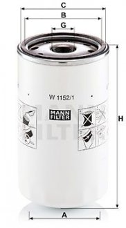 W11521 Фильтр масляный MANN підбір по vin на Brocar