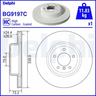 BG9197C Гальмівний диск DELPHI підбір по vin на Brocar