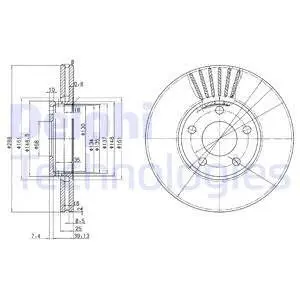 BG2745C Гальмівний диск DELPHI підбір по vin на Brocar