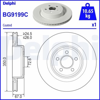 BG9199C Тормозной диск DELPHI підбір по vin на Brocar